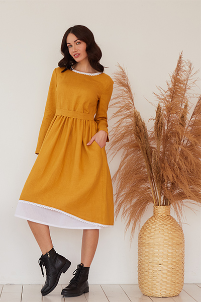 Dress «Alice» mustard color